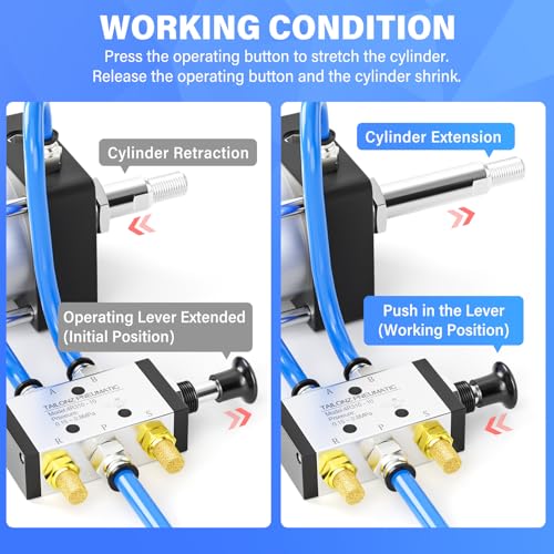 TAILONZ PNEUMATIC 3/8"NPT 5 Way 2 Position Air Hand Lever Operated Valve Pneumatic Solenoid Valve Manual Control Push-Pull 4R310-10 - size: 3/8"NPT, style: 5 Way 2 Position Manual