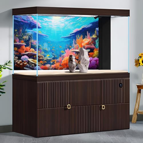Underwater Scene Aquarium Background Under The Sea Coral Reefs Fish Tank Background Ocean Bottom Scene Diverse Marine Life Sunray Terrarium Backgrounds Tropical Undersea View Tank Backgrounds 24x12in - color: Orange_Blue, size: 24(W)x12(H)inches/ 60(W)*30