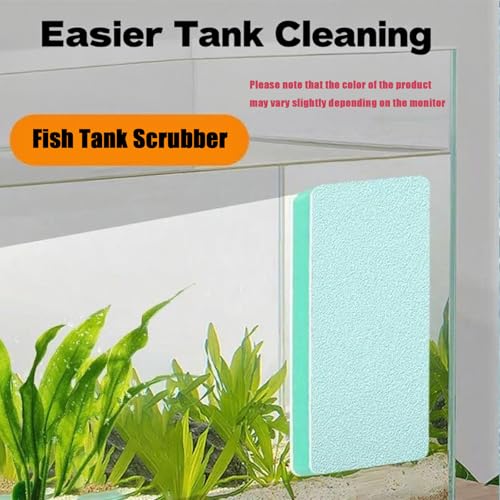 3 Packs Aquarium Limescale Remover, Dual-Action Fish Tank Glass Scraper & Sponge, Handheld Non-Scratch Cleaning Pad for Small Glass Aquarium Maintenance