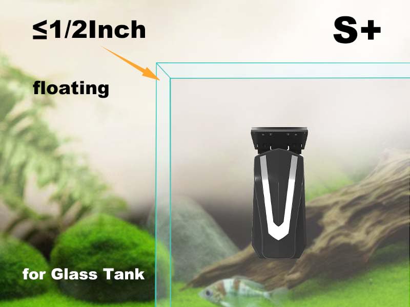 Aquarium Super Powerful Magnetic Cleaner with 4 Algae Scrapers for Glass Fish Tank Magnet Brush Floating S+(Plus) - size: S