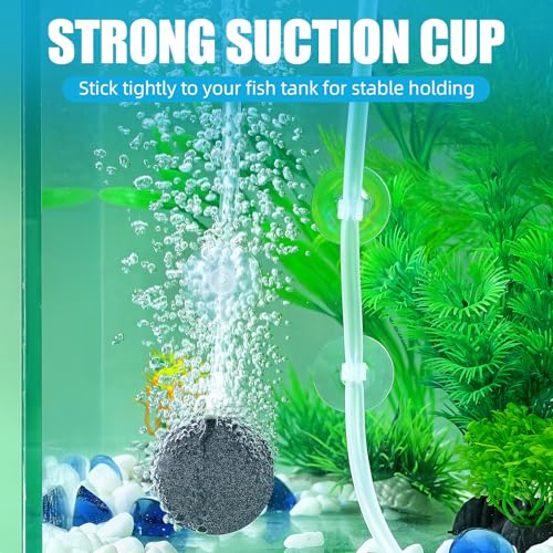 AQUANEAT 20 Pack Aquarium Suction Cups with Clips 3/16" air Hose and Adjustable Zip Ties for Aquarium Fish Tank Decoration Moss Shrimp Nest