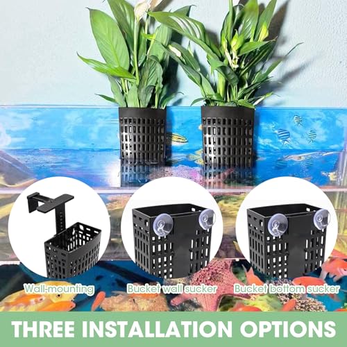 2 Pcs Upgraded Aquarium Plant Holder, Adjustable Hooks and Suction Cups Fish Tank Plant Holder, Fish Tank Aquaponic Cultivation and Aquascape Decorations