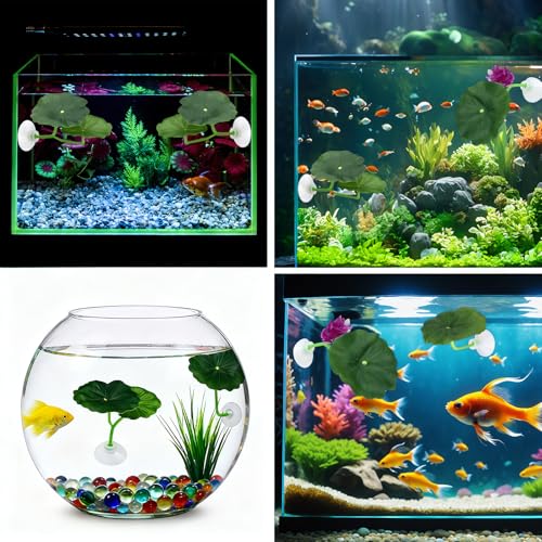 4Pcs Betta Fish Leaf Pad Hammock,Hammock Soft Aquarium Decor,Betta Fish Tank Decoration,Plastic Plants Practical Resting Spot Decorations for Fishes Sleeping Resting Hiding Playing