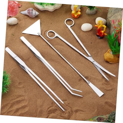 HANABASS 1set Aquascaping Tools Tweezers Scissors and Scraper for Aquarium Plant Maintenance and Fish Tank Cleaning