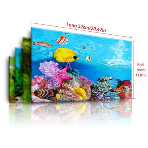 12 x 20 Inches Double Sided Fish Tank Background for Fish Tanks Aquarium Backgrounds,Polyester Aquarium Background Decorative Poster Paper Sticker Waterproof Fish Tank Wallpaper