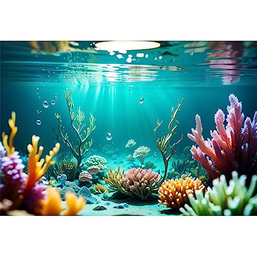 Renaiss 6x4ft Underwater World Backdrop Under The Sea Marine Life Tropical Fish Coral Reef Ocean Aquarium Photography Background for Diving Holiday Theme Kids Baby Birthday Party Decor Props - color: WSNWH20624, size: 6x4ft