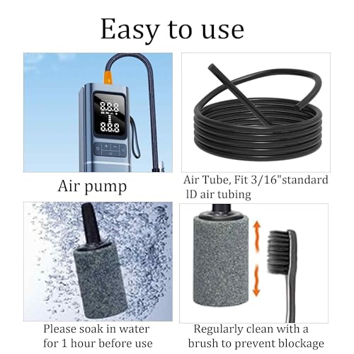 12PCS 0.6 Inch Aquarium Air Stones, Cylinder Bubble Diffuser for Fish Tank Air Pump, Aerator Accessories for Aquariums, Hydroponics and Ponds