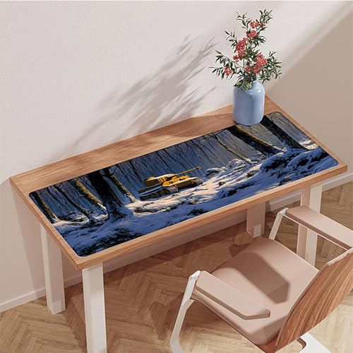 Tank Mouse Pad, Tree Gaming Mouse Pad 48x24in, Stitched Edges Large Desk Mat, Office Desk Accessories, Mousepad with Non-Slip Rubber Base, Large Gaming Keyboard Mat, for PC, Office Desktop V-4532 - color: Tank2, size: 48x24in