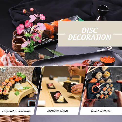 Luxshiny Artificial Cherry Blossom Trees with Base Artificial Fish Tank Plants with Rock Sushi Plate Japanese Restaurant Decor