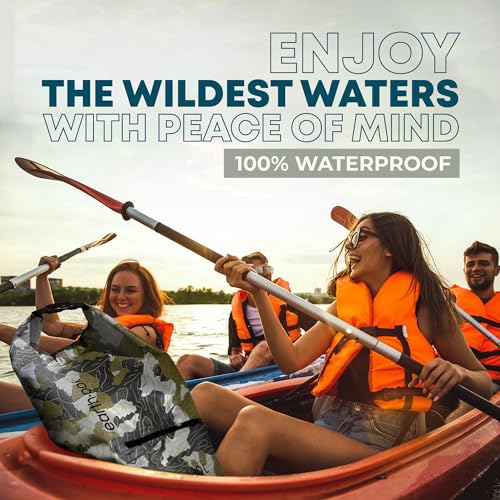 Earth Pak Waterproof Dry Bag with Zippered Pocket - Waterproof Dry Bag Backpack Keeps Gear Dry - color: Camo, size: 20L