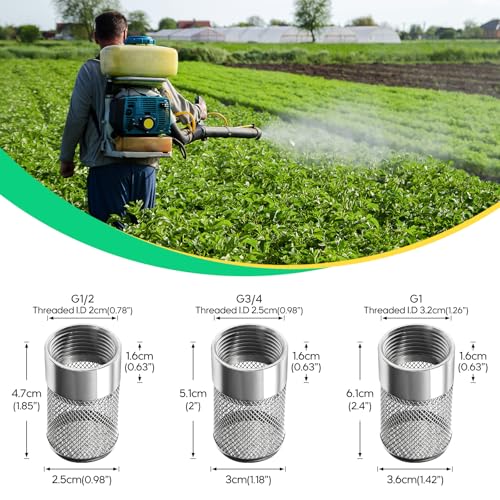 Hose Inlet Strainer Filter, 3/4 Inch NPT Thread Water Suction Strainer with 304 Stainless Steel Mesh, for Garden Irrigation System, High Pressure Washer Pump, Aquarium Tank Filtration(Dia 36mm) - size: Dia 36mm