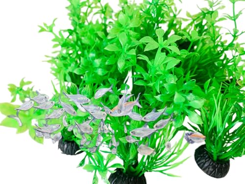 12 Pack Artificial Aquarium Grass Plants Lifelike Fish Tank Decorative Grass Aquascaping Landscape Design for Goldfish Betta Fish Waterscape Fish Hides Mini Hydroponic Plants (Style 1) - color: Style 1