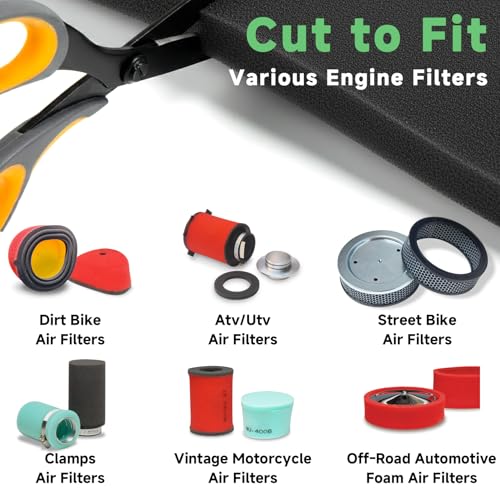 Washable Foam Filter Material for Uni Filter BF-1 BF1, 65-PPI Motorcycle Foam Air Filter Sheet, Cut-to-Size Pre-Filter Sponge for ATV/UTV Dirt Bike Lawn Mower Engines,15''x18''x5/8'', Black - color: Black