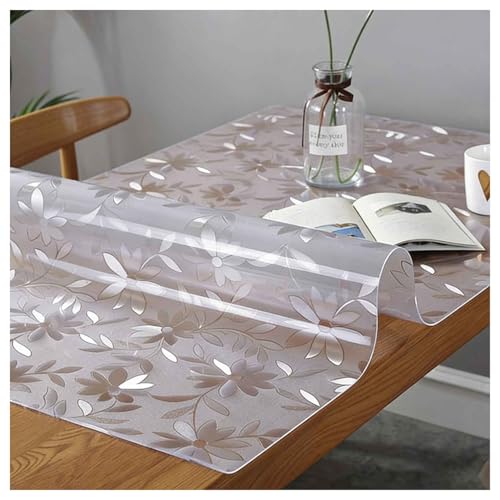 1.5mm Thick Fish Tank Side Table Mat Decorativa y Protectora 16"x38" Floral Clear Frosted Acuático Fish Tank End Table Stand