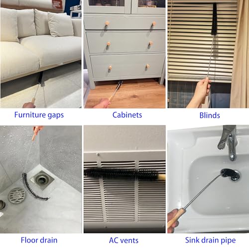 6 Pcs WH01X35719 Lint Filter replacement with Dryer Vent Brush, for GE Profile Washer Dryer Combo, GE Washer Dryer Foam Filter, Washable and Reusable, for Models: PFQ97HSPVDS