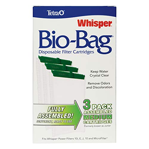 Tetra Whisper Bio-Bag Medium Filter Cartridges for Aquariums, 3 Count, Ready to Use, Fits Whisper Fish Tank Filters 5-10 Gal, PF-10, IQ 10 (Pack of 2) - size: 3 Count (Pack of 2), style: Standard