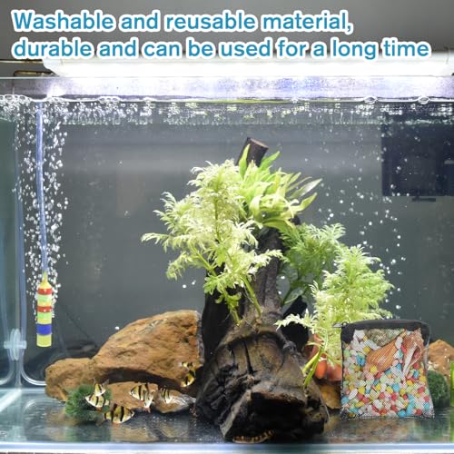 10 PCS Aquarium Filter Media Bags, Mini Aquarium Fine Mesh Bag with Plastic Zipper Reusable Fish Tank Media Mesh Filter Bags for Activated Carbon, Biospheres, Ceramic Rings (4 x 4 inches, Black)