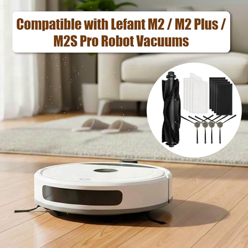 Replacement Parts Compatible with Lefant M2, M2 Plus, M2S Pro – Robot Vacuum Accessories with Main Roller, Side Brushes, HEPA Filter, Complete Maintenance Kit