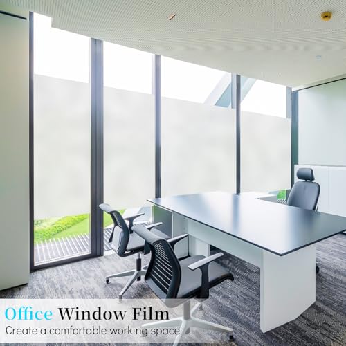 Niviy Frosted Glass Window Privacy Film 78.7 x 23.6 Inch Static Cling Bathroom Window Frosting Film Day and Night Privacy Windows Cling Home Glass Door Cover - color: White, size: 23.6"x 78.7"