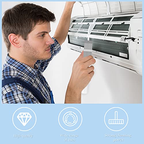 Pimoys 3 in 1 Set Air Conditioner Condenser Fin Comb, 1 Coil Cleaner Stainless Steel Fin Comb with 2 Evaporator Radiator Cleaning Whisk Brush