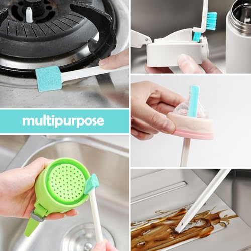 Palksky Ice Maker Cleaning Brush Set, Ice Machine Cleaning Tools - 2Pcs Drain Pipe Brush Nylon Bristles with 8Pcs Crevice Cleaning Brush - color: A
