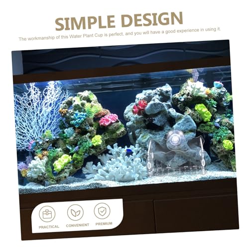 Aquatic Planter Cup Acrylic Fish Tank Planter Moss Holder for Aquarium Safe for Fish Creative Planting Cup Design