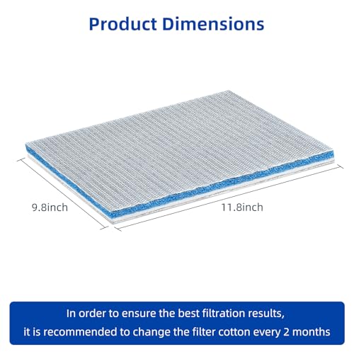 Filtration Aquarium Filter Media, Filter Floss, Sponge, and Pad Offering Efficient Filtration Exceptional Water Permeability Customizable Sizing (Blue)