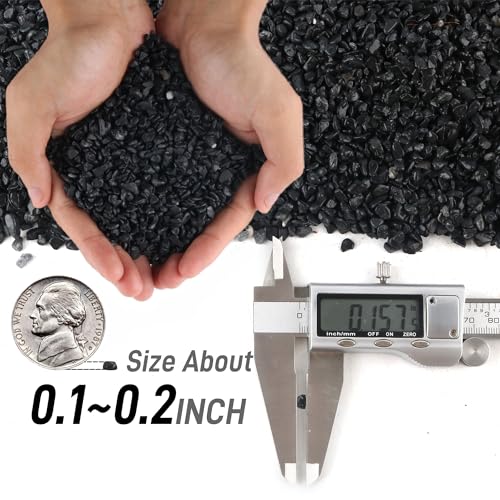 45lb Black Cactus Pea Gravel Rocks,1/4 Inch Pebbles for Indoor Plants, Natural Succulent Rock and River Rocks Decorative for Aquariums, Vases, Outdoor Gardening, Top Dressing for Potted Plants - color: Black Galaxy, size: 45LB