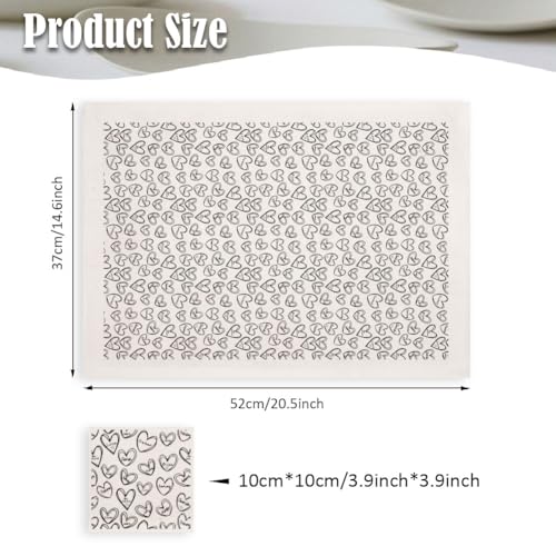 SUPERDANT 4PCS Heart Shape Underglaze Paper Transfer Love Joy Text Transfer Papers for Clay Ceramic Porcelain Under Glaze Transfers for Pottery Enamel Decals Black Underglaze Decal Handcrafted Gifts - style: Little Heart Pattern