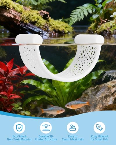 Floating Betta Hammock, Betta Fish Hammock, Floating Rest Platform or Small Aquariums, Nano Tanks, Shrimp, Corydoras, Betta Fish Tank Accessories, Fish Tank Decor, 3D Printed Aquarium Decor (White) - color: White