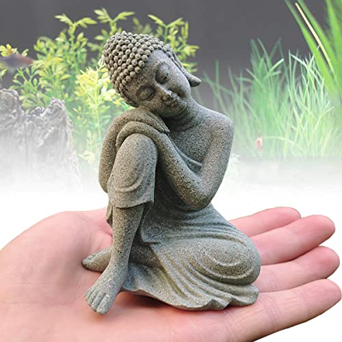 livelyfish Aquarium Buddha Statue Japanese Fish Tank Decorations Heavy-Duty Meditating Buddha for Aquarium Fish Tank Zen Buda Figurine Sculpture Decor, Large-A - size: A