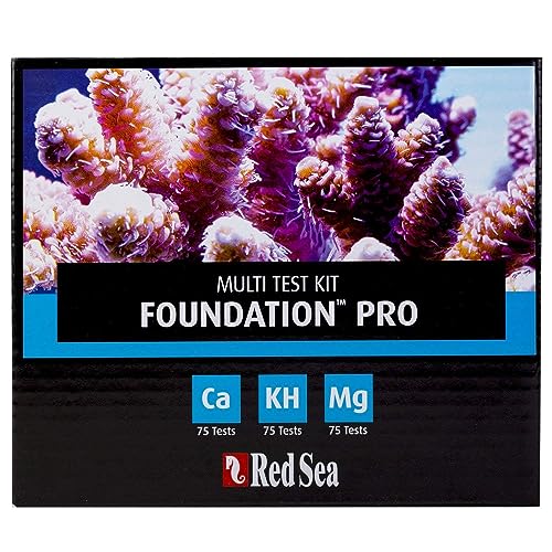 Red Sea Reef Foundation Pro Test Kit - Accurate Calcium, Alkalinity & Magnesium Testing for Saltwater Aquariums - 75 Tests, Easy-to-Use