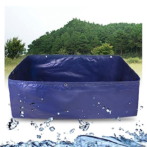 zktoermn Foldable Fish Pond Liner, Thickened Canvas Cistern with Grommets Temporary Holding Tank for Garden Farmed Easy to Set Up (Color : Blue, Size : 6x1m) - size: 6x1m