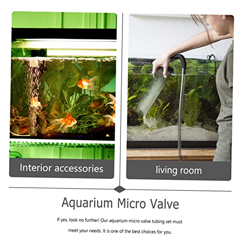 BESPORTBLE Adjustable Aquarium Micro Water Control Hose Set Soft Silicone Tubing with Connectors for Fish Tanks Includes Black Hose Caps Safe for