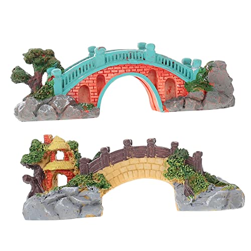 2pcs Resin Bridge Ornament for Fish Tank and Aquarium Decoration Lightweight Landscape Decor for Aquatic Environments for Use Style