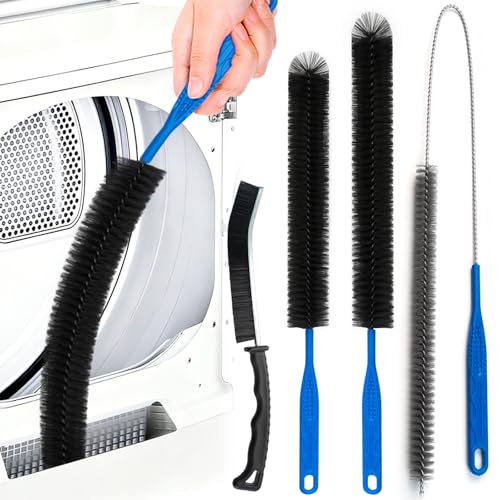 Dryer Vent Cleaner Kit, Dryer Cleaning Brush Vent Cleaner, Refrigerator Coil Cleaning Brush Clothes Trap Duct Remover, Appliance Brush, Home Dryer and Washer Lint Trap Cleaning Tool Set