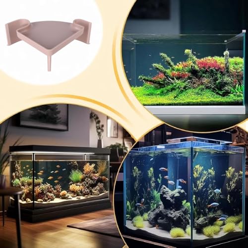 Aquarium Corner Cave with Viewing Window – 2-Hole Fish Hideout for Plecos, Cory Catfish, Shrimp, Kuhli Loach, Betta – Safe Plastic Undergravel Shelter for Bottom Dwellers (5"x5"x2") - color: Two Hole Corner Cave Beige Medium