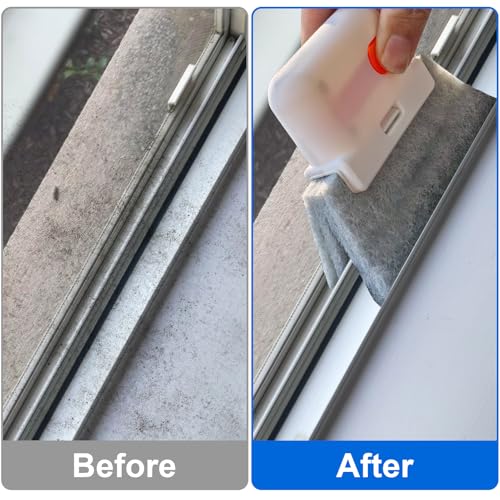 XANGNIER Window Sill Cleaner Tool,10 Pcs Magic Door Window Track Cleaning Tools Kit,Sliding Door Track Cleaner,Groove Crevice Cleaning Brush for Tile Lines/Shutter/Car Vents/Air Conditioner/Keyboard - color: Multicolor