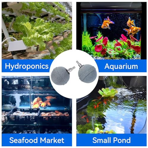 AQUANEAT Pond Air Stone 2 Inch, Long Lasting Aerator Oxygen Diffuser, Air Pump Accessories for Aquarium, Fish Tank, Hydroponics, Ponds and DWC Reservoirs 2 Pack - size: 2 pcs