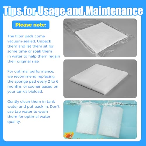 AQUANEAT 6-Pack Replacement Filter Sponge Pads, Aquarium Foam Insert Compatible with AquaClear 30, Fish Tank Filter Media - size: AC 30