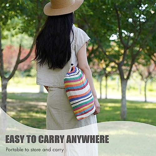 INNO STAGE Brazilian Hammock with Tree Straps - Cotton Hammocks Portable Hammock with Carry Bag for Backyard, Porch, Outdoor and Indoor Use Mixcolor - color: Mixcolor, size: X-Large