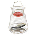 Floatable Galvanized Steel Wire Fish Baskets, Collapsible Floatable Wire Fish Baskets,Portable Fishing Basket Fishing Net Cage (1)