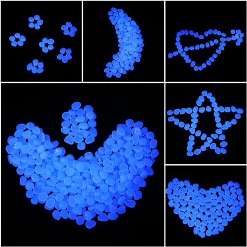 Sasylvia 3000 Pcs Glow in The Dark Rocks 1 Inch Glow Rocks 12.6 LB Garden Glow in The Dark Stone Outdoor Glow in The Dark Pebbles for Landscaping Walkway Pathway Backyard Fish Tank Plant (White) - color: White