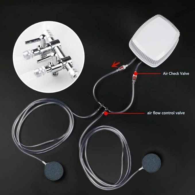 Aquarium Air Valve 4 Way Inline Manifold Air Flow Pump Tubing Splitter Lever Control Valve