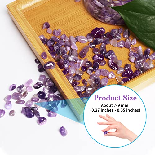 QICQDRAM Polished Gem Stones Rocks Crystals 0.9 Lb/405g Natural Tumbled Stones Amethyst Crystal Chips Bulk for Healing Crystals & Fish Tank Rocks Gravel, Vase Filler, Plants Decor - color: Amethyst