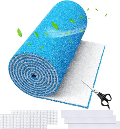 Air Vent Filters,20"x100"Cut to Fit Air Filter Material (80+Filters),MERV 8 Electrostatic Air Vent Filter for Home Floor, Grilles, Ceiling, HVAC Furnace Vents, With 48PCs Adhesive Hook Tape - style: 20"x100"(Blue)