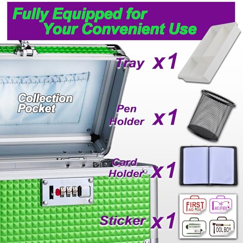 Portable Combination Lock Storage Box with Handle – Multipurpose Locking Case for Home & Outdoor Use, Secure Storage for Accessories, Medicine, Cosmetics, Toys & Tools (Green, Small) - color: Green, size: Small