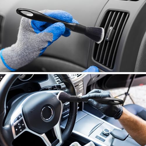 3PCS Wheel Brush Kit for Cleaning Wheel and Tire, Wheel and Rim Brush, Car Detailing Brushes, Bendable & Durable Car Wheel Rim Cleaner Brush Set,Car Detailing Cleaning Brush Supplies Kit - color: Black