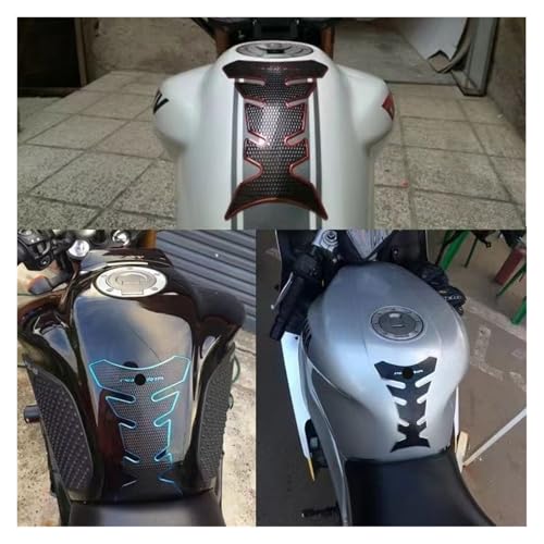 Universal Fuel Tank Sticker for Motorcycle Tank Pad Fish Bone Mat Oil Gas Tank Protector Motorcycle Cover Decal Gas Stickers Decals - color: Model C Silvery