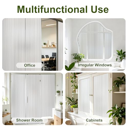 Reeded Glass Window Privacy Film, Static Cling, 29.5"x78.74" - color: Reeded, size: 29.5" x 78.7"